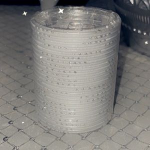 Newborn Sparkly silver baby bangles 0 to 3 months